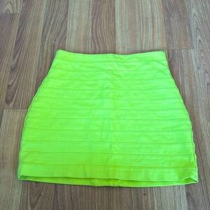 Body Con yellow mini skirt